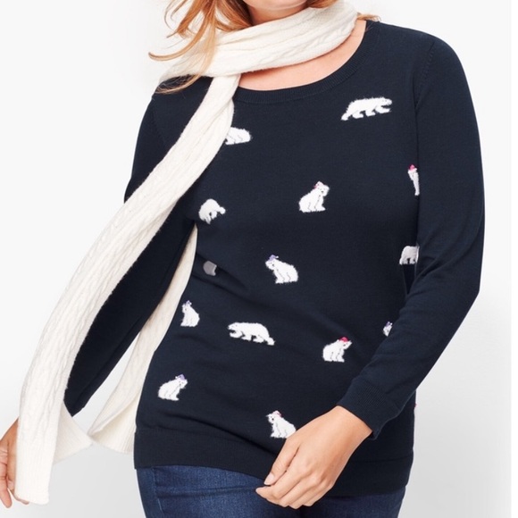 Talbots Black Sweater with Polar Bear Design - Picture 7 of 8